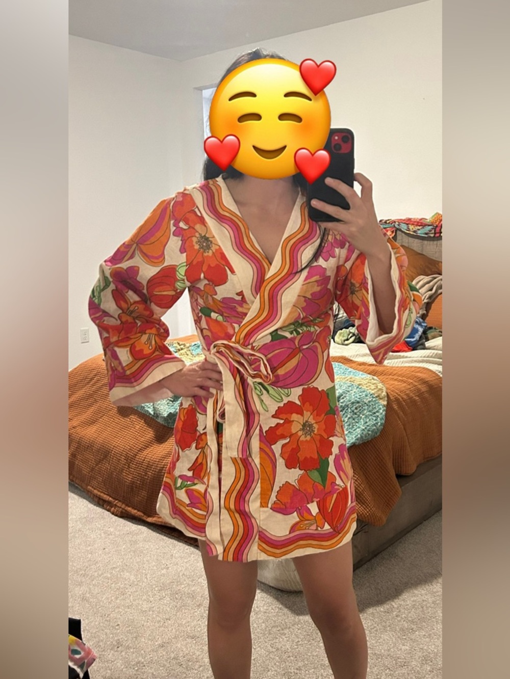 FARM Rio Pink Orange Floral Mini Dress - Picture 9 of 12